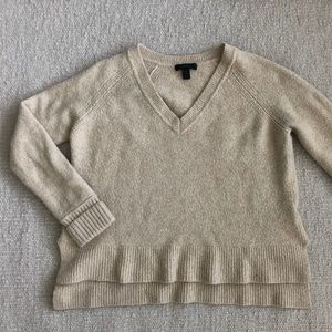 J Crew V Neck Beige Sweater